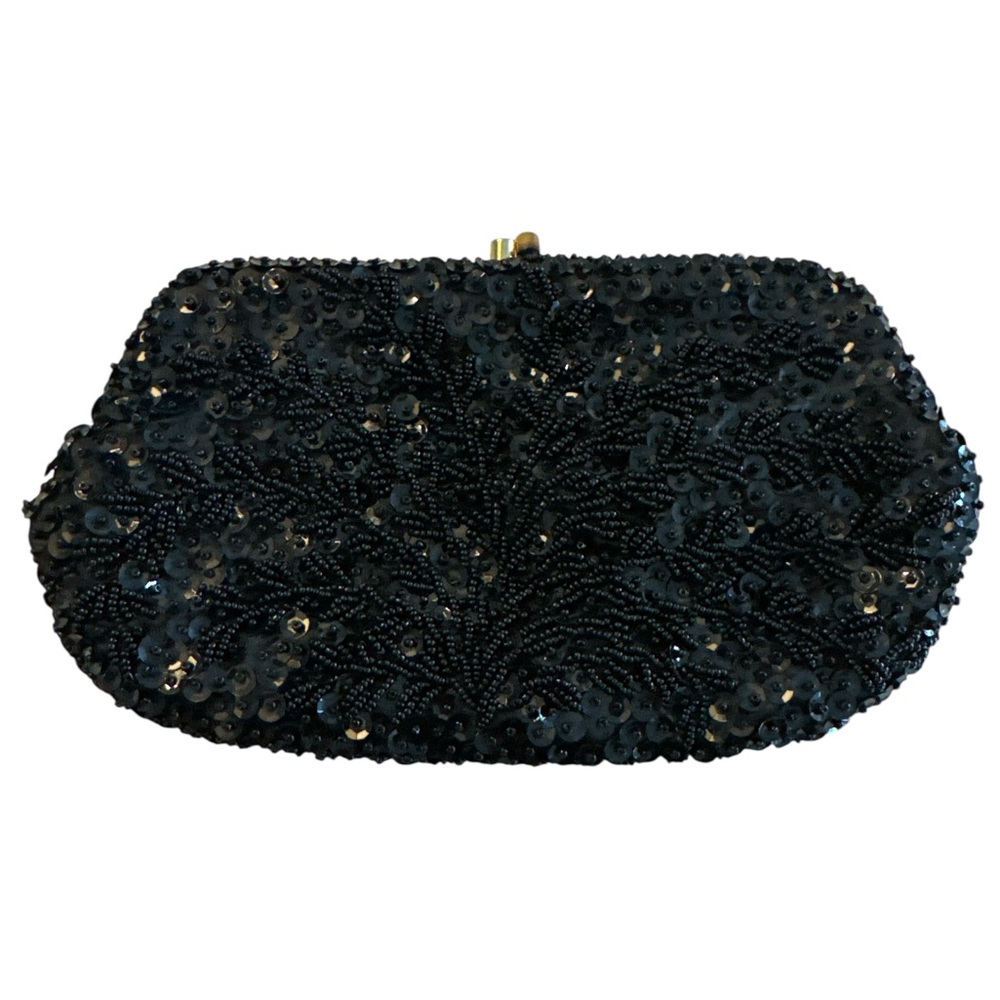 Elegant Black Beaded Clutch
